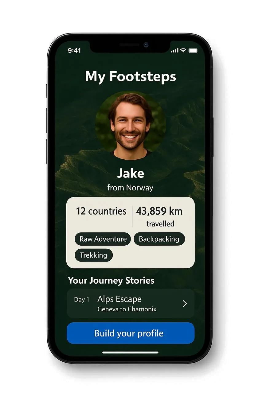 Footsteps Mobile App Screen